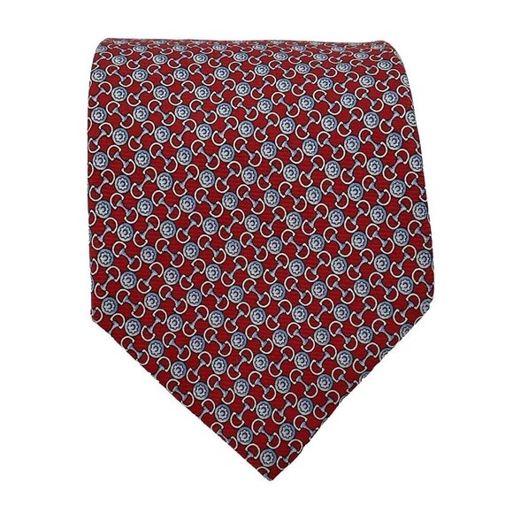 Alaine Figaret Other - Alaine Figaret Silk Tie Equestrian Snaffle HANDMADE France 56 5/8x3 5/8 Neck tie